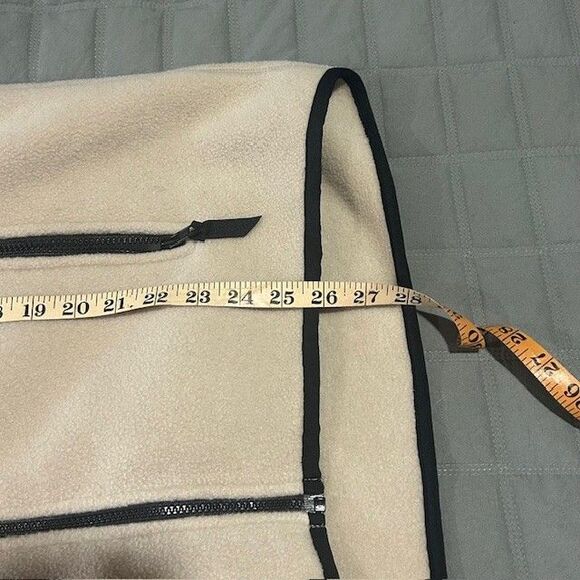 Kathmandu Polartec Climate Control Y2K Men M Tan Black Trim Zip Up Fleece Vest - Picture 10 of 12